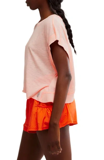 Free People Fp Movement My Tee Time Open Back T-shirt In Pastel Peach Combo