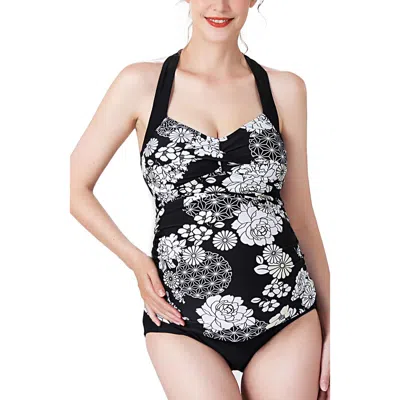 Kimi & Kai Chana Floral Print Upf50+ Two-piece Maternity Swimsuit In Multicolored