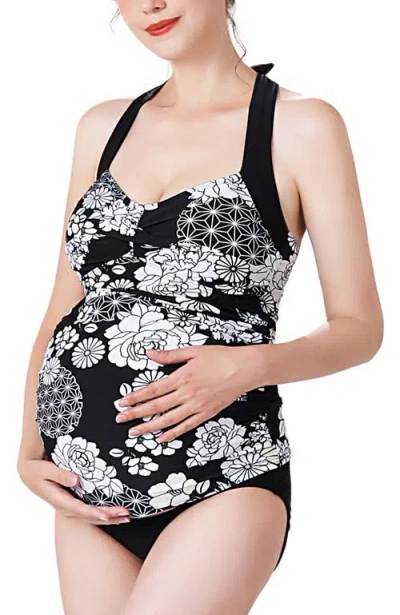 Kimi & Kai Chana Floral Print Upf50+ Two-piece Maternity Swimsuit In Multicolored