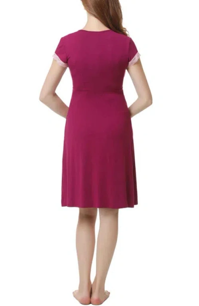 Kimi & Kai Cindy Maternity/nursing  Pajamas Set In Deep Berry