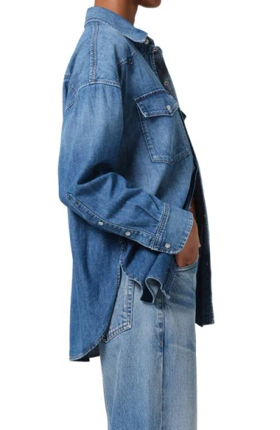 Citizen Of Humanity Citizens Of Humanity Kayla Western Denim Snap-up Shirt In Douro