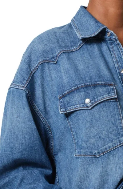 Citizen Of Humanity Citizens Of Humanity Kayla Western Denim Snap-up Shirt In Douro