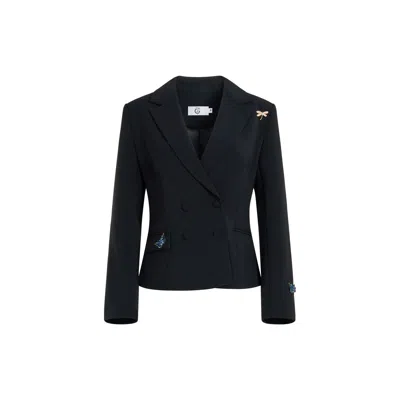 Gt Women's Black Butterfly-detail Blazer In Black
