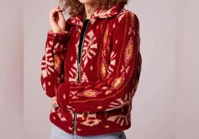 Band Of Gypsies Aztec Sherpa Jacket In Garnet Gold In Multi