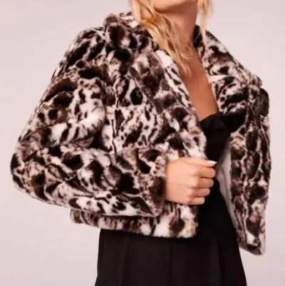 Band Of Gypsies Crop Faux Fur Sweater In Ivory Black In White