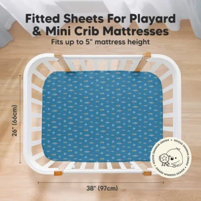 Keababies Isla Fitted Mini Crib Sheets In Space Quest