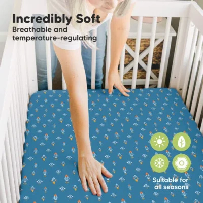 Keababies Isla Fitted Mini Crib Sheets In Space Quest