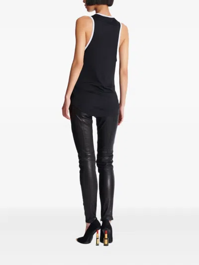 Balmain Women's Beauty Print Jersey & Muslin Top In Black