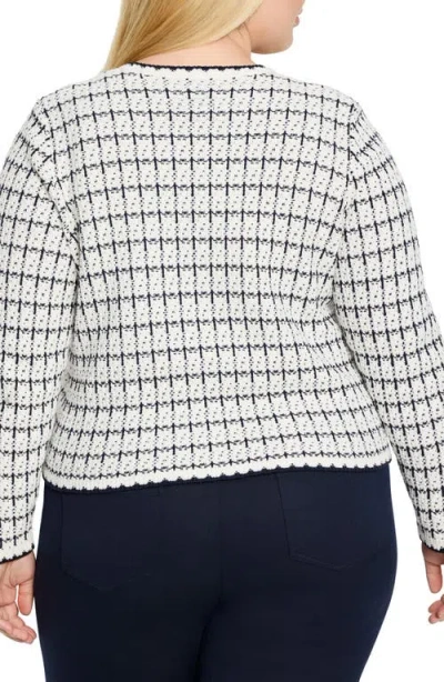 Nic + Zoe Nic+zoe Mixed Up Sweater Jacket In Cream Multi