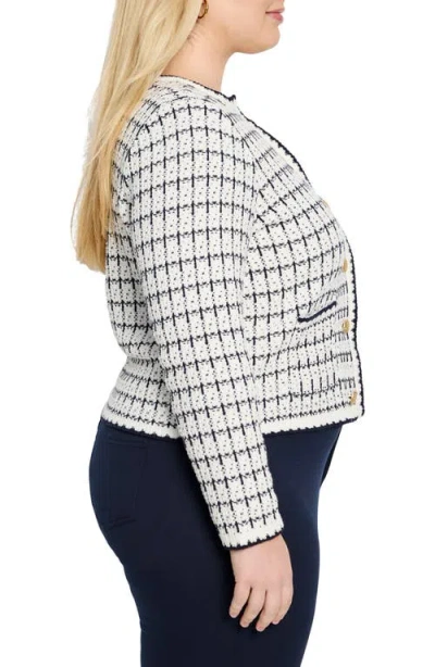 Nic + Zoe Nic+zoe Mixed Up Sweater Jacket In Cream Multi