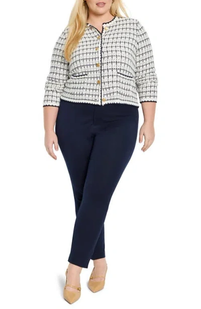 Nic + Zoe Nic+zoe Mixed Up Sweater Jacket In Cream Multi