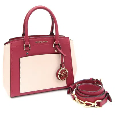 Pre-owned Michael Kors Pink Color Leather Handbag Shoulder Bag () In Multi