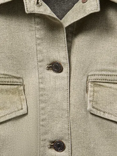 Faherty Sunwashed Denim Utility Jacket In Olive Haze Wash