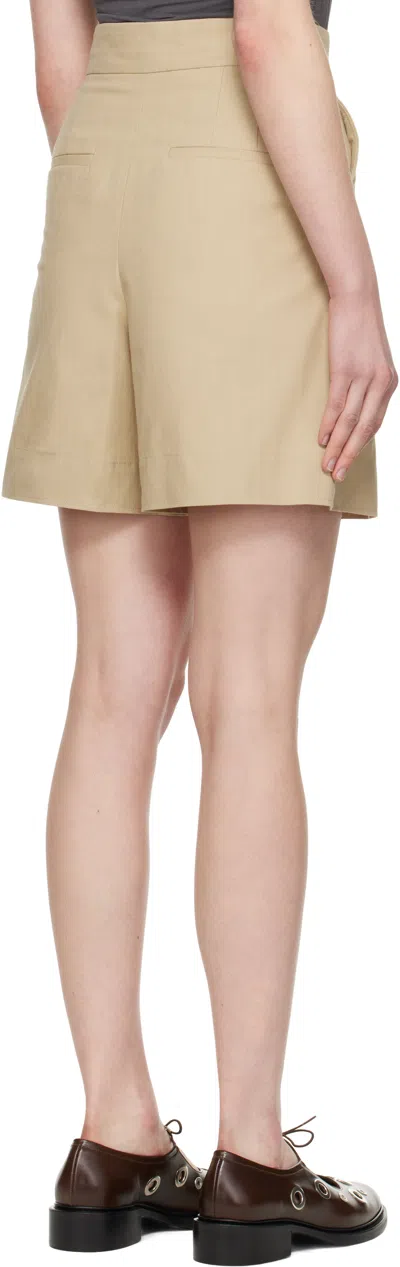 Apc A.p.c. Cotton And Linen Nola Shorts For In Baa Beige