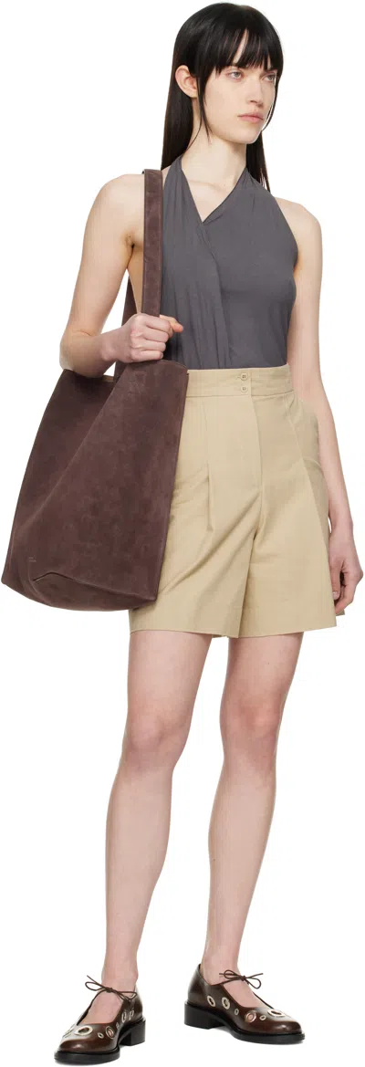 Apc A.p.c. Cotton And Linen Nola Shorts For In Baa Beige