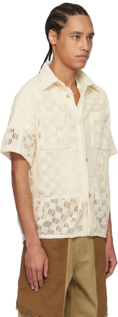 Andersson Bell Off-white Letto Knitted Shirt In Ecru