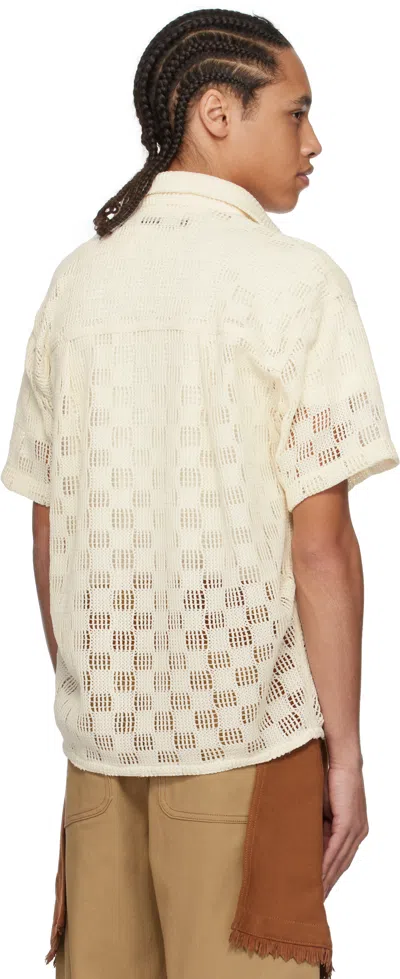 Andersson Bell Off-white Letto Knitted Shirt In Ecru