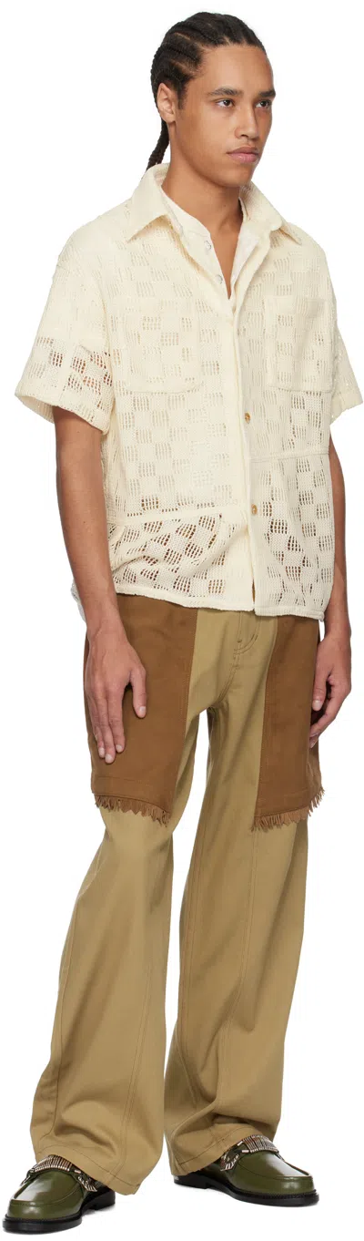 Andersson Bell Off-white Letto Knitted Shirt In Ecru