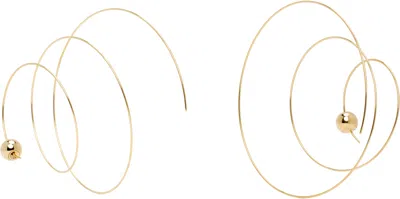 Alaïa Thin Spiral Gold-plated Earrings In 220 - Or