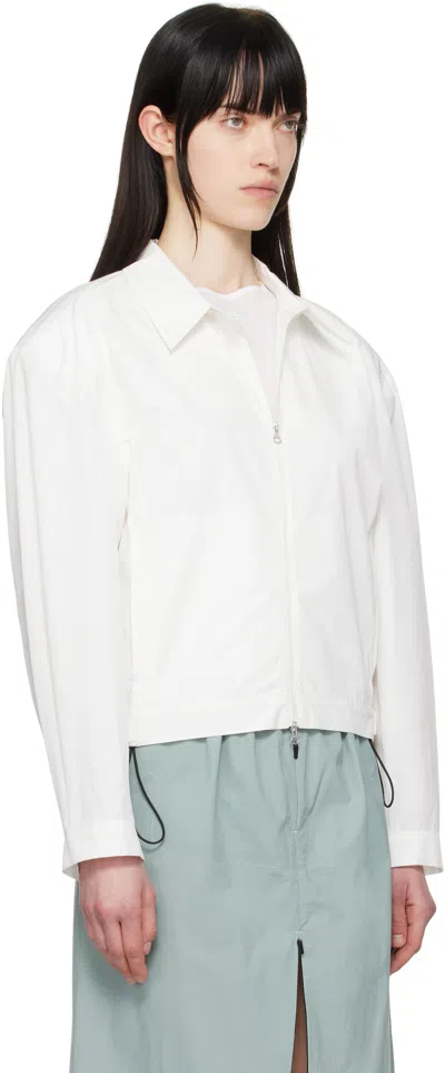 Amomento White Cropped Zip-up Jacket In White