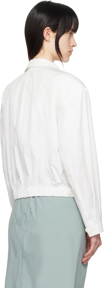 Amomento White Cropped Zip-up Jacket In White