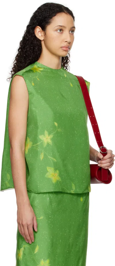 Ao Yes Green Layered Print Top In Print (green)