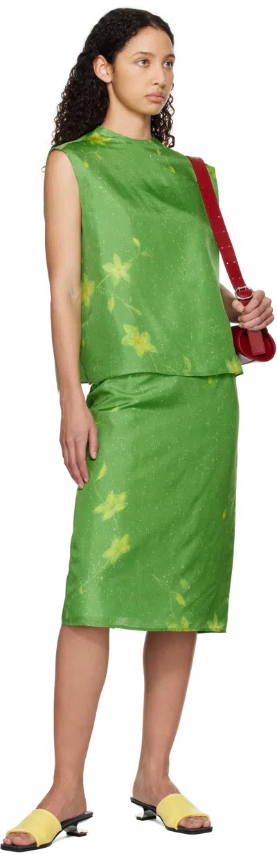 Ao Yes Green Layered Print Top In Print (green)