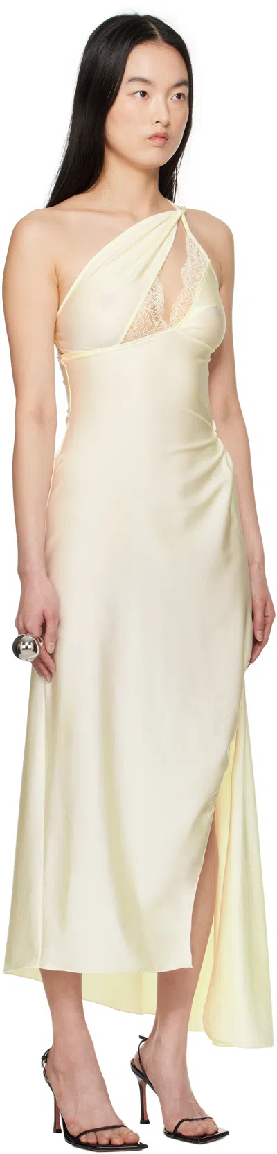 Coperni White Asymmetric Maxi Dress In White Avorio