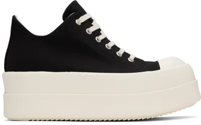 Rick Owens Drkshdw Double Bumper Platform Brushed-cotton Sneakers In 911 Black/milk/milk