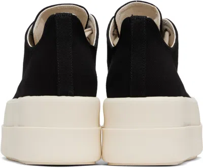 Rick Owens Drkshdw Double Bumper Platform Brushed-cotton Sneakers In 911 Black/milk/milk