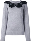 Marc Jacobs Sweater With Crochet Collar In Grey