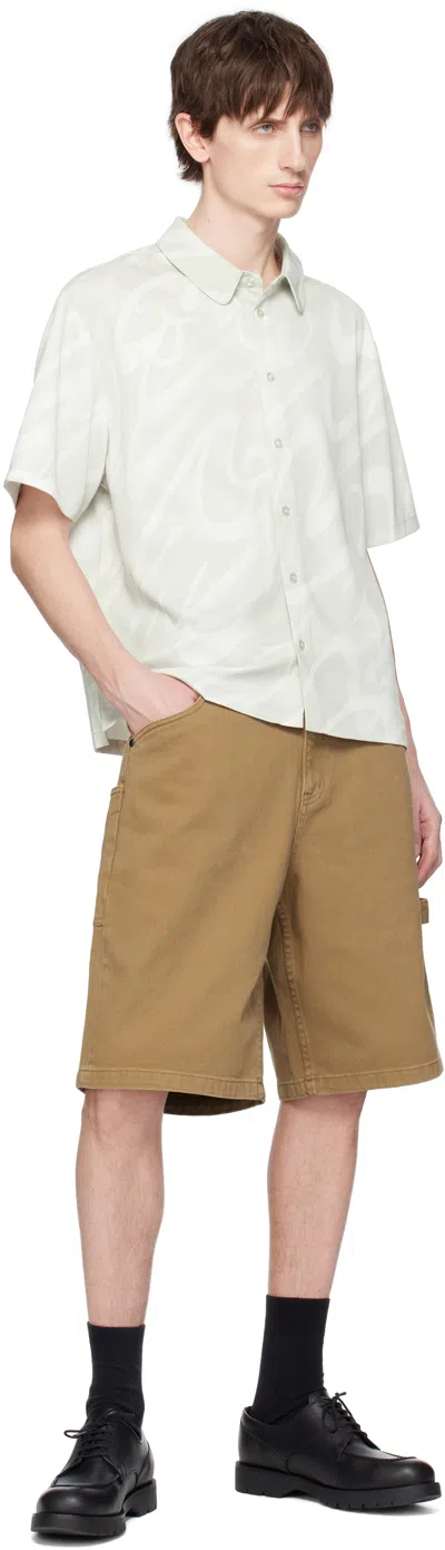 Dime Beige Chilling Satin Shirt In Cream