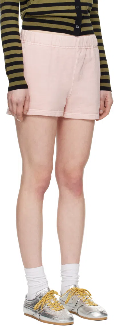 Bape Pink Pigment Dyed One Point Sweat Shorts In Pink