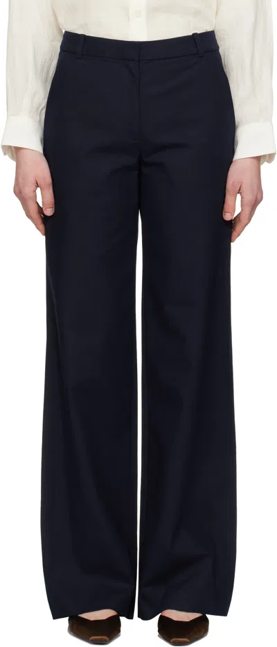Apc Navy Margaret Trousers In Iak Dark Navy