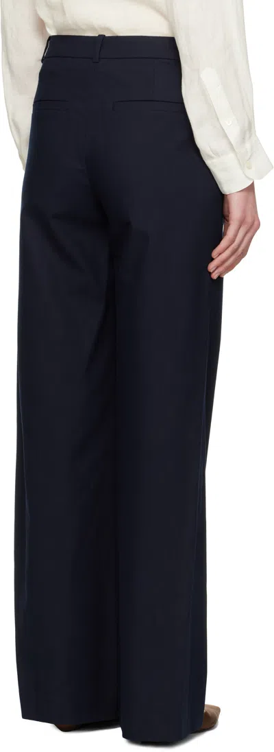 Apc Navy Margaret Trousers In Iak Dark Navy