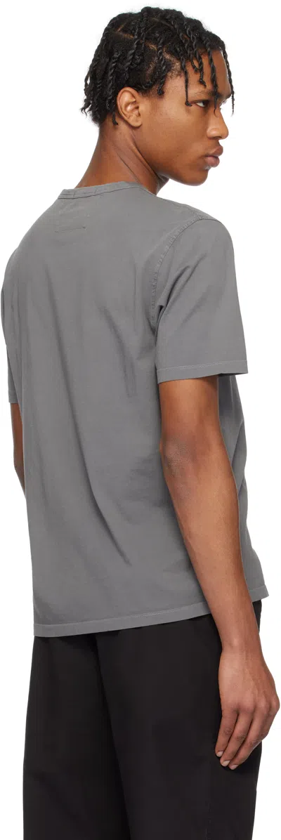 C.p. Company Logo T-shirt With Crew Neck And Short Sleeves In 935 Smoked Pearl