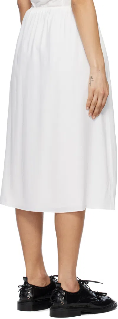 Simone Rocha White Bow Slit Column Midi Skirt In Ivory