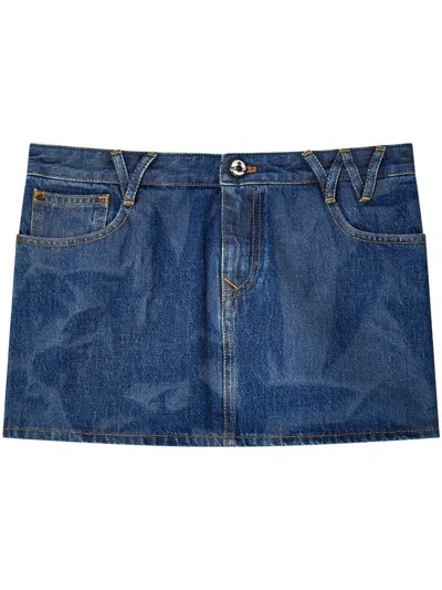 Vivienne Westwood Blue Foam Denim Miniskirt In Blue