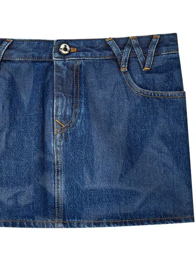 Vivienne Westwood Blue Foam Denim Miniskirt In Blue