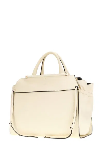 Chloé Ivory Leather Medium Steph Handbag In 101