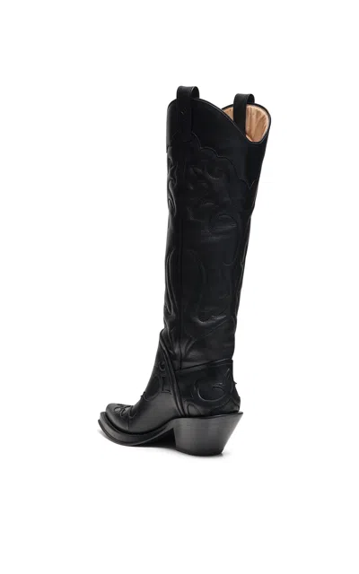 Gabriela Hearst Capitana Embroidered Leather Knee Boots In Black