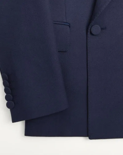Valentino Wool Gabardine Jacket In Blue