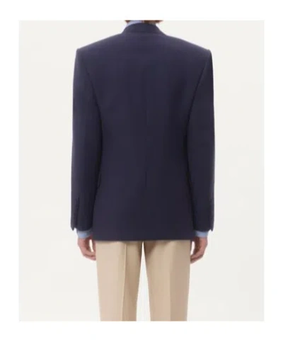 Valentino Wool Gabardine Jacket In Blue