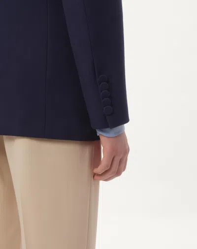 Valentino Wool Gabardine Jacket In Blue