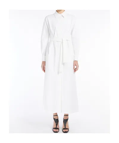 Max Mara White Shirt Dress In Cotton Twill