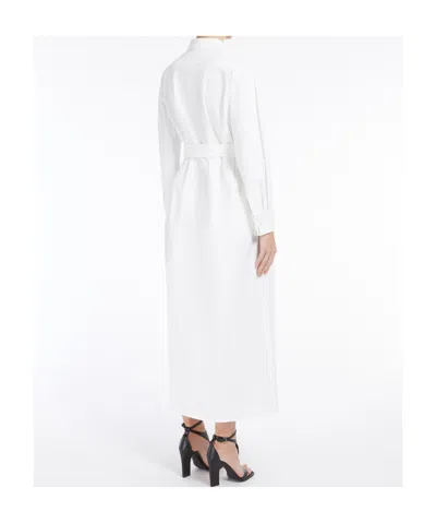 Max Mara White Shirt Dress In Cotton Twill