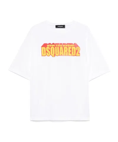 Dsquared2 Slogan T-shirt In White