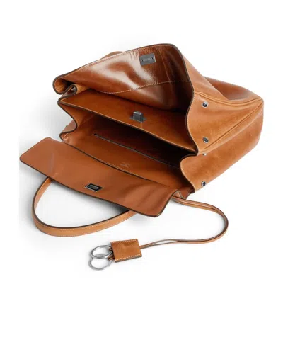 Balenciaga Rodeo Medium Leather Top-handle Bag In Tan Cowboy