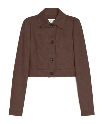 Max Mara "carp" Jacket Cotton In Brown