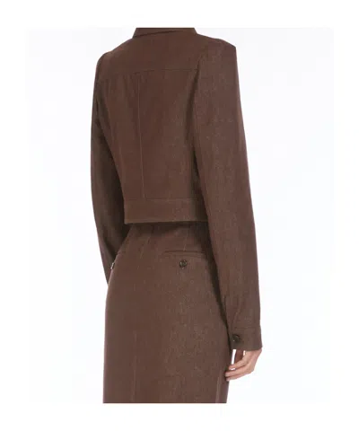 Max Mara "carp" Jacket Cotton In Brown